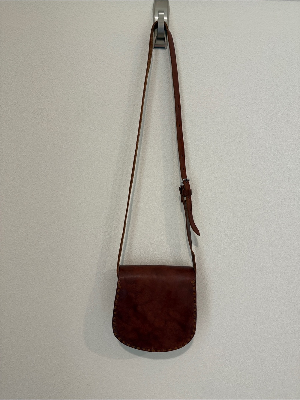 Handmade in Mexico Brown Leather Crossbody Bag - Adjustable Strap